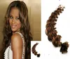 Brazilian virgin curly fusion human hair Deep wave u tip hair extension 100g 100s pre bonded hair extensions curly