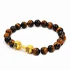 Bracelets de perles d'oeil de tigre de haute qualité avec haltères 3 couleurs breloques d'haltères bracelets extensibles en pierre naturelle pour femmes bijoux de mode