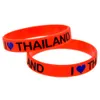 100 pièces j'aime la thaïlande Bracelet en caoutchouc de Silicone décoration Logo rouge taille adulte parfait à utiliser dans n'importe quel cadeau d'avantages
