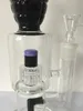 Newest amazing function grenade glass bong smoking pipe water pipe bongs with two percs 18.8 mm joint (GB-329)