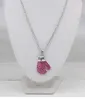 Free Shipping Breast Cancer Awareness Pink Ribbon Jewelry Pink Ribbon Fighting Box Gloves Pendant Necklaces