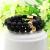 Nouveau En Gros 10 pcs / lot Hommes Plaqué Or Clair Cz Avec 10mm Tiger Eye Pierre Perles Tressage Bracelet