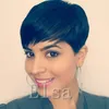 Human Real Hair Short Pixie Cut Wig Peruvian Full Machine Real Glueless Nessuno in pizzo Front Afroamericano Bob American Wigs8668319