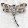 12 sztuk / partia Hurtownie Kryształ Rhinestone Enameling Dragonfly Broszka Moda Kostium Pin Broszka C180