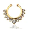 100pclot Хрустальные фальшивые перегородки носовые кольца пронзительный клип на ювелирных украшениях.