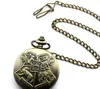 Partihandel 50st / Lot Watch Vintage Pocket Watch Halsband Män Kvinnor Antik Bronse Klocka PW075