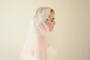 Hot Sell Juliet Cap Two Layer Wedding Veil Fingertip Length Cut Edge Bridal Veil applique With Comb 189a