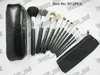 Factory Direct DHL Free Shipping New Makeup Brushes 12 Pieces Brush With Leather Pouch!Pink/Black/Nude Gold