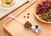 Hjärtformad Tea Infuser Mesh Ball Rostfritt Strainer Herbal Locking Tea Infuser Sked Filter DHL FedEx Gratis