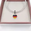 Andy Jewel 925 Silver Beads Germany Heart Flag Pendant Charm에 맞는 유럽 판도라 스타일의 보석 브레이슬릿 보석 제조 791545enmx 목걸이