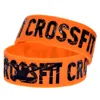 1PC CrossFit A to Z 실리콘 고무 손목 밴드 1 인치 와이드 스포츠 선물 Debossed 및 색상으로 채워짐