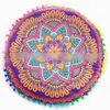 Mandala Okrągła poduszka Poduszka Pokrywa Indian Kwiaty Czeski Poszewka 24 Style Poliester Poszewnętrzna Dekoracja Domowa OOA1574