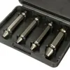 4pcs/Set Screw Extractor Drill Guide Set Broken Screw Bolts Fastner Easy Out Wood Bolt Stud Remover Tool Kit with a Plastic Box