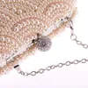 Evening Bags 3 Colors Pearl Beading Wedding Hand Bag Crystal Bridal Clutch Black Rhinestone Champagne Brial Handbag Bridesmaid Girl Handbag