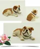 Arti e mestieri Simpatica statuetta di cucciolo di bulldog inglese sdraiato regalo per gli amanti dei cani 5,6 pollici