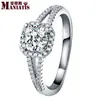 Bague en diamant simulé 1 CT pour femme ou fille, groupe de luxe en argent 925 incrusté de diamants, mariage, fiançailles ou anniversaire, le plus récent design