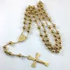 Fashion Jewelry Stainless Steel Rosary Necklace ,Virgin Of Jesus Pendant Necklaces ,Heavy Gold Color Hip Hop Men Jewelry5328430