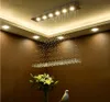 Araña de cristal LED Iluminación Gota de lluvia Lámpara de techo Rectángulo K9 Cristales luces para sala de estar Restaurante