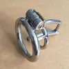 Magic Lock Nowe urządzenia czystości z dźwiękami Uretral 35mm Długość klatki ze stali nierdzewnej Mała Chastity Penis Cock Klatki CB 1.4 "