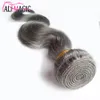 Ail Magic Grey Human Hair Weave Silver Gray Hair Extensions Factory Offer Peruvian Indian Malaysian Brazilian Body Wave Hair 3 Bundles