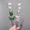 Nieuwe gekleurde rechte mini -glazen buizen hanteren pijpen mini roken bongs olieverbrander recycler swirly dab rig