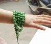 Perles de prière bouddhistes tibétaines, faites à la main - breloque en jade vert (rétro), perles, collier bracelet.