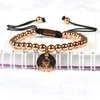 Großhandel Mix Farben Beste Qualität 6mm Messing Perlen Micro Inlay Schwarz Cz Buddha Charms Anhänger Makramee-Armband