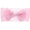 Högkvalitativ Hot Child Lace Unilateral Bow Slips med Baby Headdress Head Flower DMTG081 Mix Order