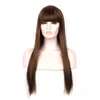 Woodfestival uzun düz saç perukları ısıya dayanıklı sentetik fiber bordo siyah kahverengi keten peruk, patlama ile 70cm gerçekçi sof wo8238666