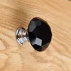 Top quality modern fashion deluxe k9 black crystal pull watch tv table wine cabinet handles silver chrome drawer cupboard pulls knobs