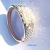 Design Top Qualität Rhinestone Faux Perle Hochzeit Armbänder Rose Gold Überzogene Metall Manschette Armband Für Frauen Braut Armreif Schmuck