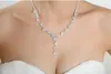 2019 Sparkly Rhinestone Crystal Sieraden Bruids Ketting Oorbellen Sets Sieraden Voor Prom Party Wedding Op voorraad Goedkoper