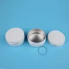 10pcs/Lot High Quality 50g Epmty Aluminum Cream Jar Women Cosmetic 50ml Facial Cream Jar Lady White Lid Refillable Screw Can