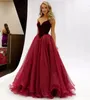 Burgundy prom Dresses Ball Gown Lace-up Back Soft Tulle Skirt Velvet Top Evening Dresses Sweep train Fall Winter Quinceanera Party Gowns