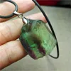 Tiny Freeform Raw Rainbow Fluorite Crystal Pendant Necklace Random Color Semi Precious Nugget Stone Beads Rough Gemstone Reiki Infused 10Pcs