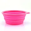 패션 환경 개 고양이 애완 동물 식품 UP 접을 수있는 그릇 플라스틱 실리콘 접이식 휴대용 그릇 피더 IA032 먹이 여행 그릇