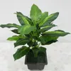Großhandel - 50 cm immergrüne künstliche Pflanze Bush Topfpflanzen 25 Blätter Kunststoff grüner Baum Hausgarten lebensechte Dekoration