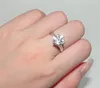 yhamniファッションホワイトゴールドリングスタンプ18krgpの結婚指輪女性の贅沢6mm Czジルコン婚約指輪R168