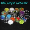 200pcs Acrylic silicon container 5ml 7ml 10ml wax hardshell silicone containers ABS non-stick dab bho oil jars tool storage jar holder