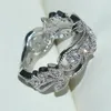 Moda Çiçek Rüzgarı 925 Sterling Silverrose Altın Yüzük Takı Simüle ELMAS CZ Yüzük Parmak Aly Band Ring Kadınlar için SZ 5,6,7,8,9,10