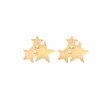 Everfast Wholesale 10Pairs/Lot Cute 3 Conneced Stars Earring Studs rostfritt stål Brincos smycken Silver Guld Rose Gold Plated Earings For Women