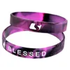 1PC Blessed Silicone Wristband Swirl Color Flexible And Strong Perfect To Use In Any Benefits Gift