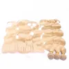 Platinum Blonde Hair Bundles With Lace Frontal Body Wave Lace Frontal With Bundles 613 Blonde Hair Extensions With 13*4 Lace Frontal Closure