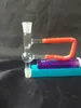 Accessoires de bourdons de virole de gourde transparents, pipes à fumer en verre mini multicolores multicolores à la main Pipes Best spoon glas