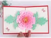 Peony Pop Up Cards Greeting Cards gift card for Congratulation, for Special Day, Birthday or Wedding Congratulation
