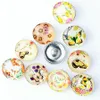 Partihandel-10 st / parti Vacker blomma snäppknapp 18mm runda glas ingefära snaps smycken blomma snap charm passform snap armband na12-088