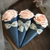 Candy Box Chocolate Container Favor Holder Boxes Wedding Party With Rose Flowers Bowknot HOLES6756188