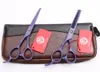 2 pièces Z8001 6 "17.5 cm JP 440C violet Dragon professionnel ciseaux de cheveux humains ciseaux de coiffure coupe cisailles amincissantes ciseaux de main gauche