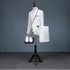 リアルイメージシンプルな男性スーツ3ピースウェディングタキシードカスタムメイド新郎新婦セット（ジャケット+パンツ+ベスト）