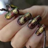 Nowa Naklejki Nail Art Peacock Pióro Zip Style Transfery Naklejka Darmowa Wysyłka